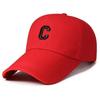 Neue Ltter Stickerei Mode Gebogener Schirm Mit Strukturierter Roter Baseballkappe Benutzerdefiniertes Logo