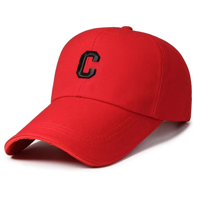 Neue Ltter Stickerei Mode Gebogener Schirm Mit Strukturierter Roter Baseballkappe Benutzerdefiniertes Logo