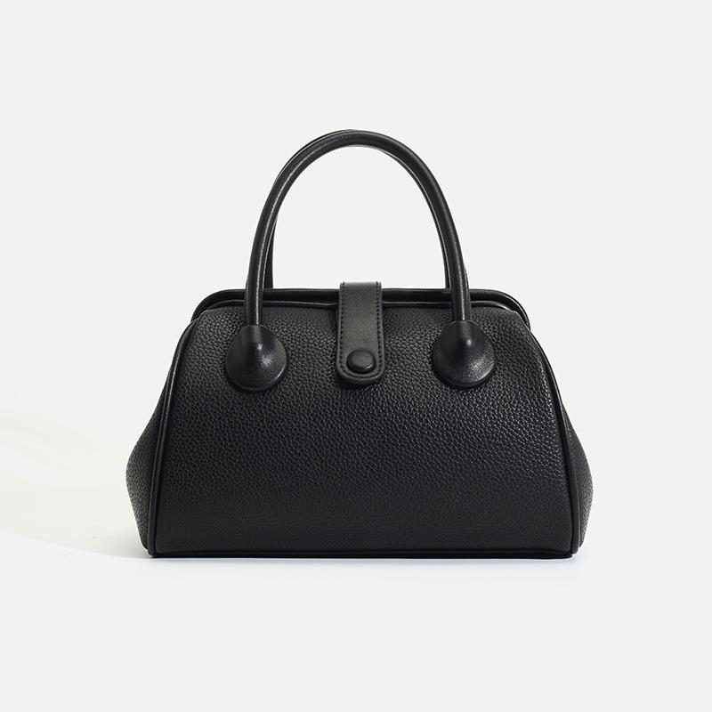 

Handbag niche high-end pillow bag spring new soft leather fashionable large-capacity mother bag clip bag чёрный