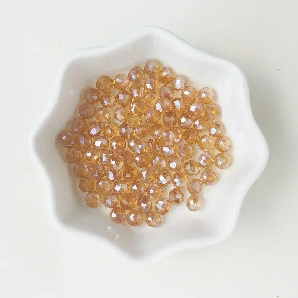 50pcs Translucent Czech Crystal Glass Bead Faceted Colorful Spacer Bead for Jewelry Making DIY Bracelet Necklace Accessories