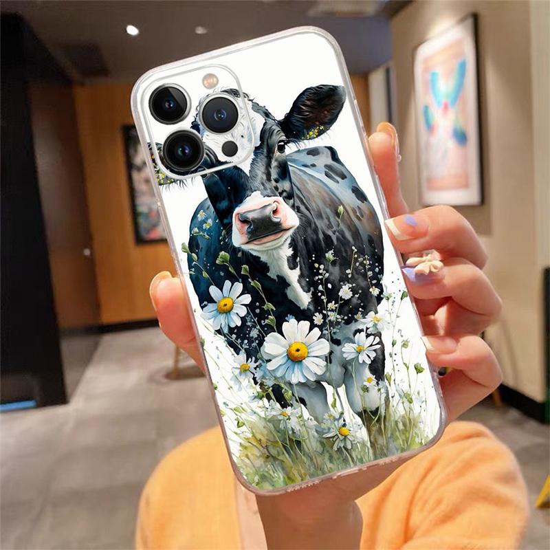 Cute Cow Phone Case For iphone 17 Pro Max Air 16 15 14 13 Pro Max 15 16 Pro 15Plus