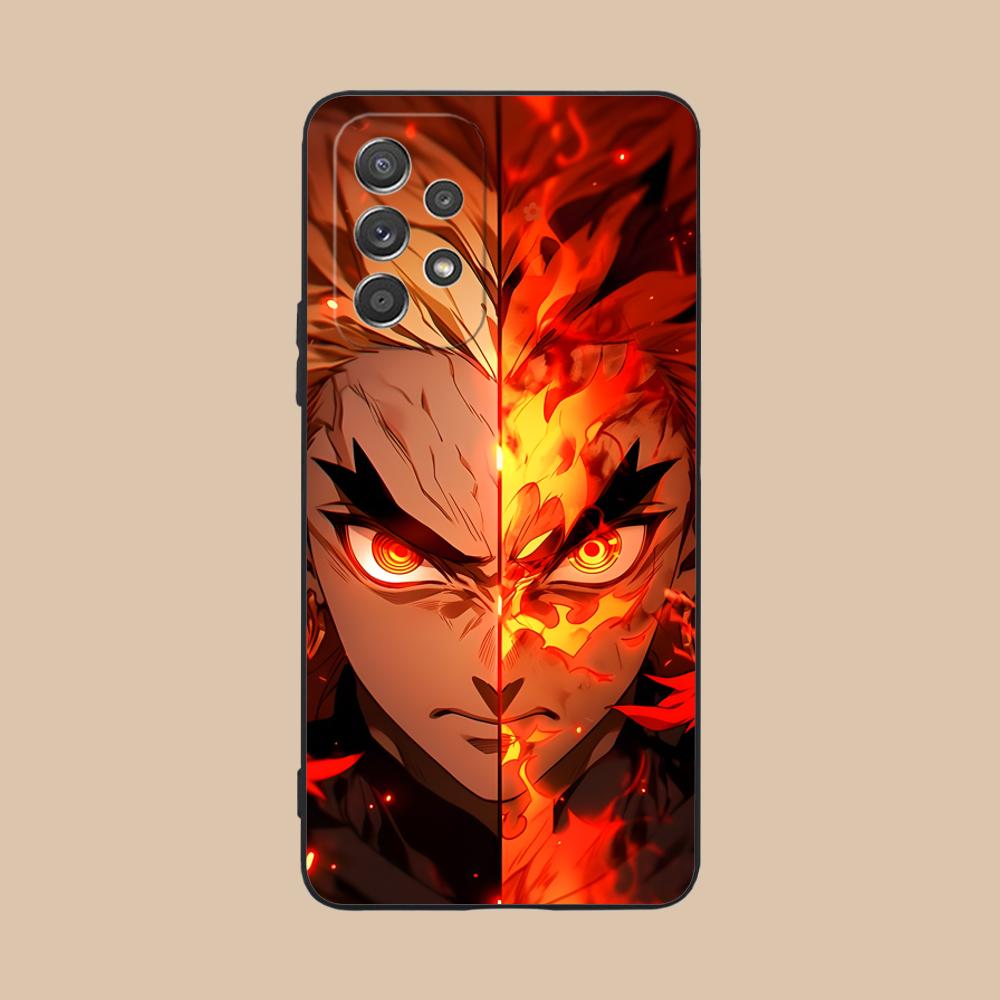 Demon Slayer Rengoku Phone Case for Samsung Galaxy A73 72 71 70 56 55 54 53 52 36 35 34 23 16 15 5G Colour Printing Cover Luxury