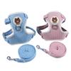 Breathable Cat Harness Vest Linen Blend Pet Walking Lead Leash for Small Dogs Rabbit Guinea Pig Cartoon Puppy Kitten Supplies