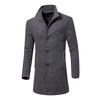 Men Jacket Warm Winter Trench Long Outwear Button Smart Overcoat 