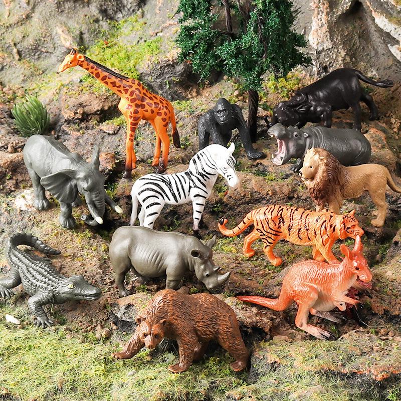 Wild Animal Figurines - Realistic Tiger, Lion, Kangaroo, Hippo, Gorilla, Rhino, Elephant, Croc, Zebra Models