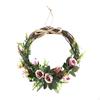 Artificial Flower Wreath for Front Door, Wall Hanging Outdoor Spring Flowers