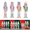 Christmas Nutcrackers Ornament Wooden Nutcrackers Christmas Decorations Figures Puppet Home Decors for Christmas Desktop