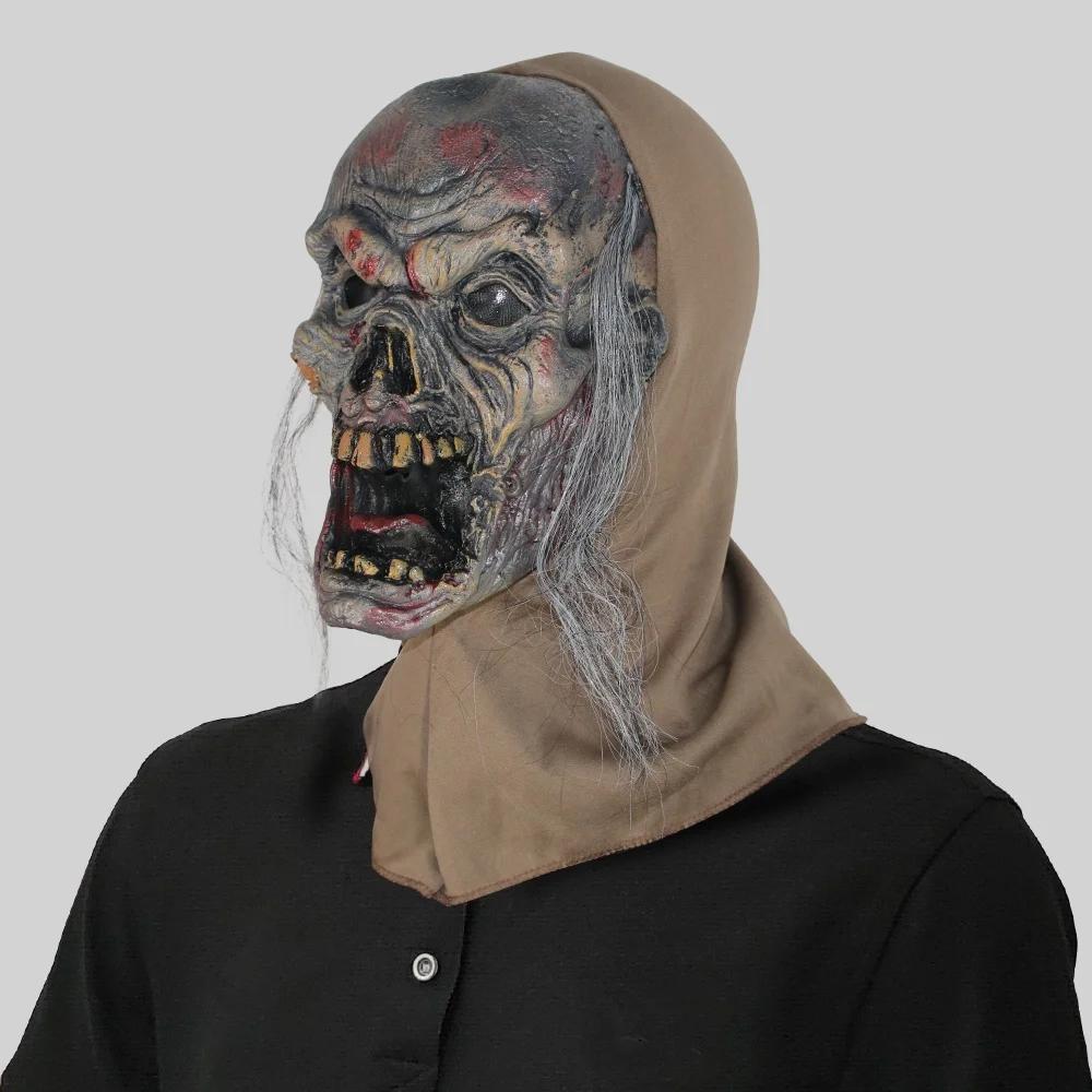 Strašidelná maska hlavy zombie z latexu, maska hrůzy, duch, upír pro muže, dospělé, strašidelné kostýmové rekvizity, horor, Halloween, cosplay, party dekorace