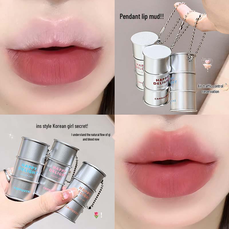 CAPPUVINI Velvet Lip Mud - Cool Silver Nude Matte Lip Gloss for Students & Parties