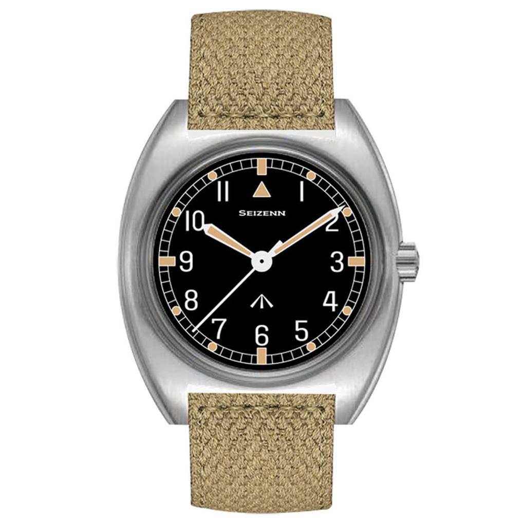 SEIZEEN Herrenuhr, Manuelle mechanische Fliegeruhr, Luxus-Fliegeruhr, 50 m wasserdicht, Gewölbtes Mineralglas (Fliegeruhr 1)