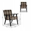 Armchair In PRL Retro Vintage Style SOLER Family Furniture Check Brown