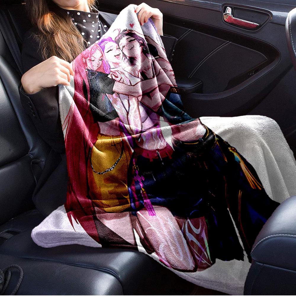 K-POP Anime Girl Group Vier Jahreszeiten Weiche Warme Decke Ganzjahres Dick Gestrickt Polyester Tagesdecke für Bett, Camping, Reisen Perfektes Geschenk