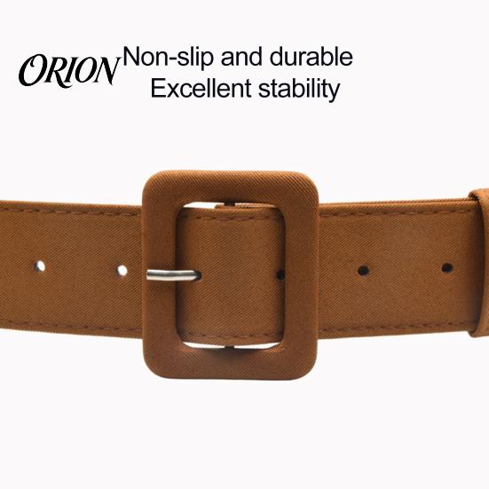 Waist Decor Fabric Covered Cincher with Square Buckle, Belt for Formal Coat Accessory Women, Adjustable Perforated Decorative Windbreakers Coats