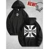 Vintage Harajuku West Coast Choppers Men Leisure Hoodie Drawstring Hood Sports Hiphop Sweatshirt Fall Winter Hoodie for Men