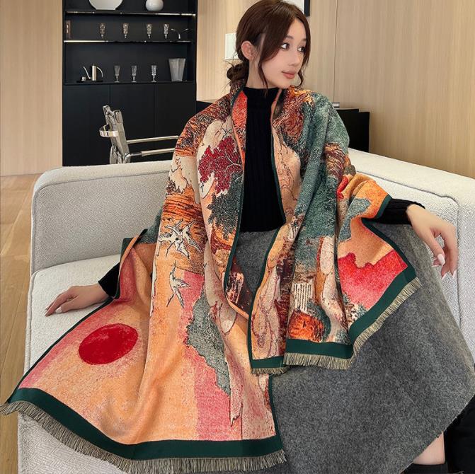 New Arrival Women'S Scarl Thickening Warm Pashmina Cashmere Scarf Female Autumn Winter Soft Scarf Shawl Multipurpose Blanket