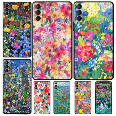 Colourful Flower Painting Art Funda For Samsung Galaxy S22 Ultra S23 FE S9 S10 Note 10 Plus Note 20 Ultra S20 S21 FE Case