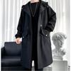 Giacca a vento da uomo di media lunghezza Autunno Inverno Tendenza Uomo Giacca Larga Sopra il Ginocchio Cappotto Bello Giacca