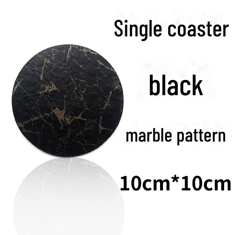 Custom PU Leather Tea Coasters with Hand-Sewn Edges and Insulation Pad, Featuring Your Enterprise Logo.