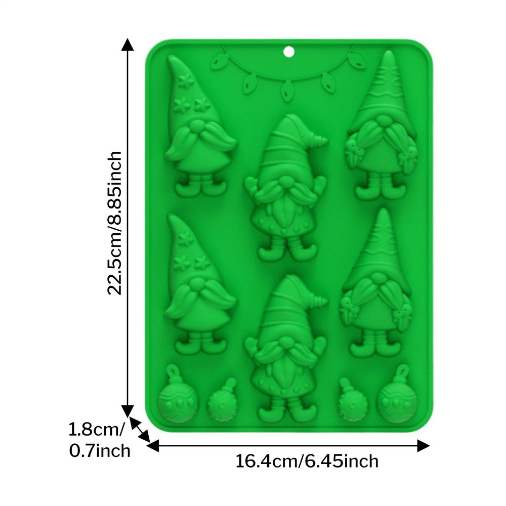 

Рождественские силиконовые формы для выпечки Рождественская елка Пряничный человечек Форма Санты Форма для торта Шоколадная форма для мусса Антипригарные инструменты для праздника DIY зелёный