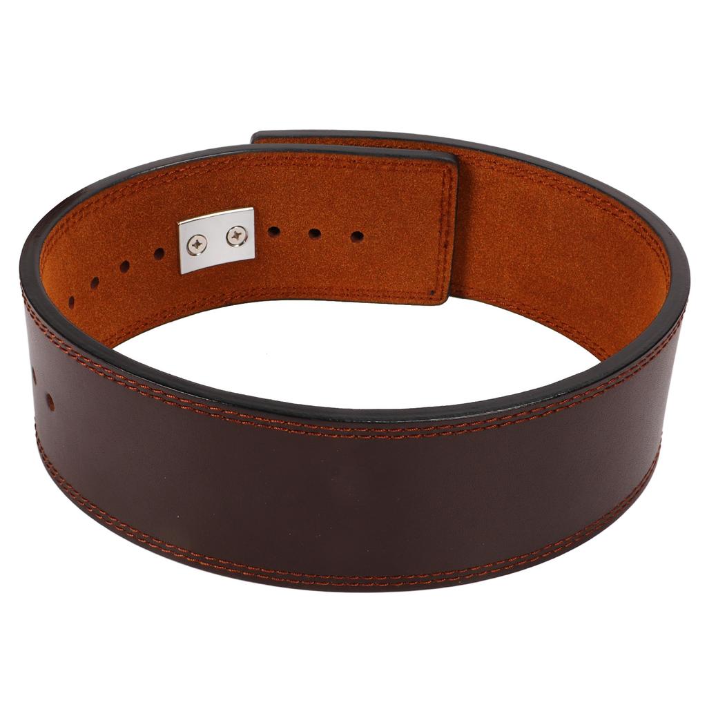 Bodybuilding Squat Belt Leather Waist Support Training Strength Belt Sports Protective Gear Brown