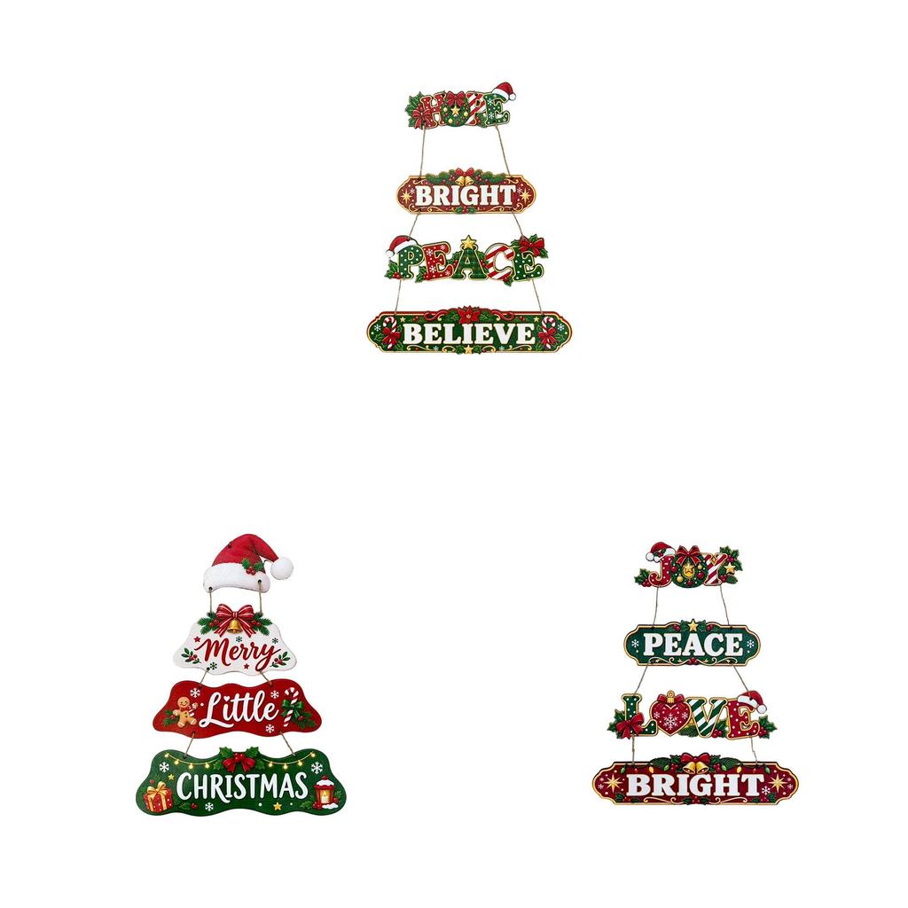 Christmas Santa Claus Wooden Hanging Ornament For Holiday Door Decor