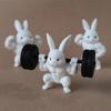 Easter Muscle Bunny Figurine Cute Mini 3D Printed Bunny Statue Collectible Rabbit Ornament for Spring Home Table Shelf Decor