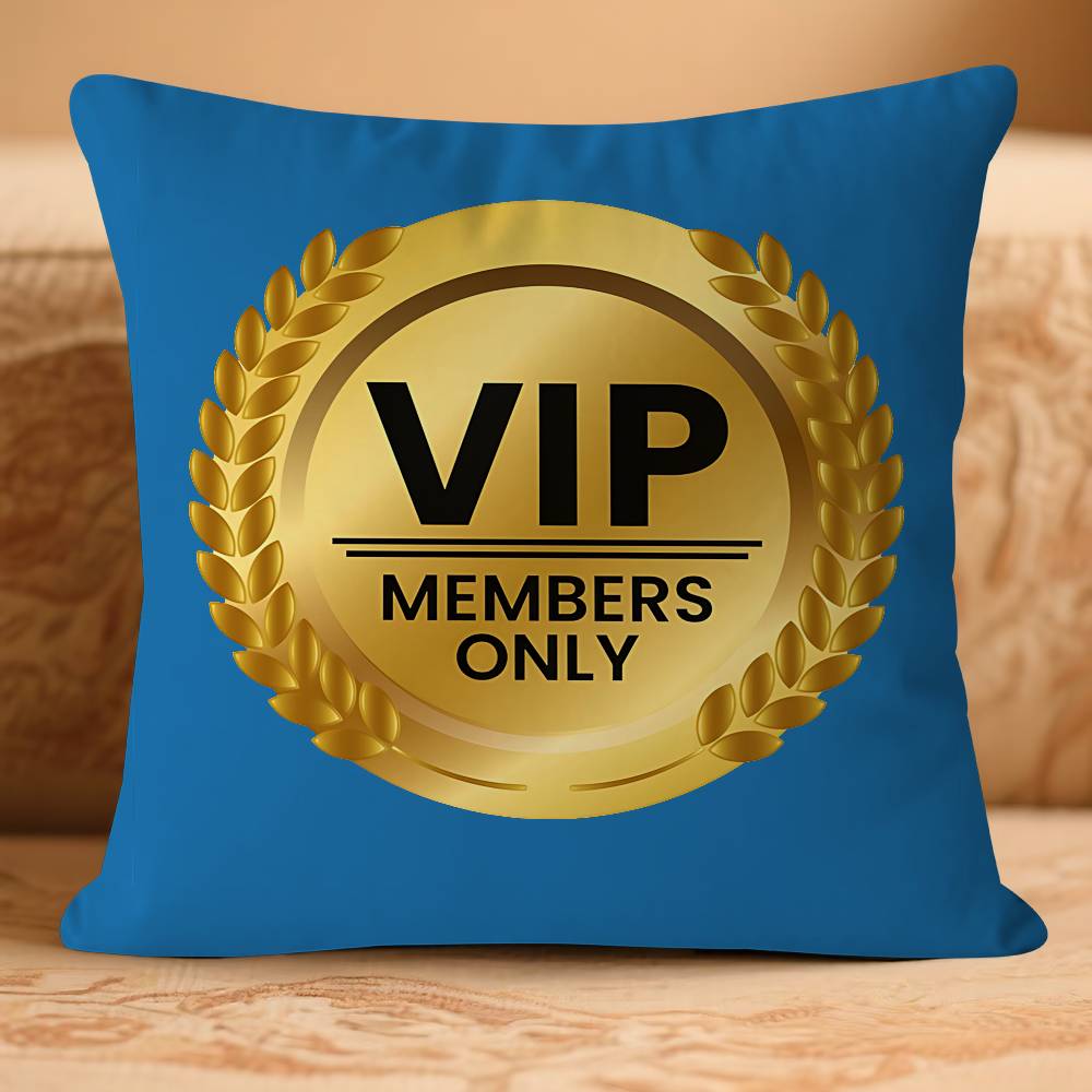 

VIP-P MemberS OnlyS Pillow Case Removable Washable Cushion Cover – All-Season Soft Linen 16x16Inch
