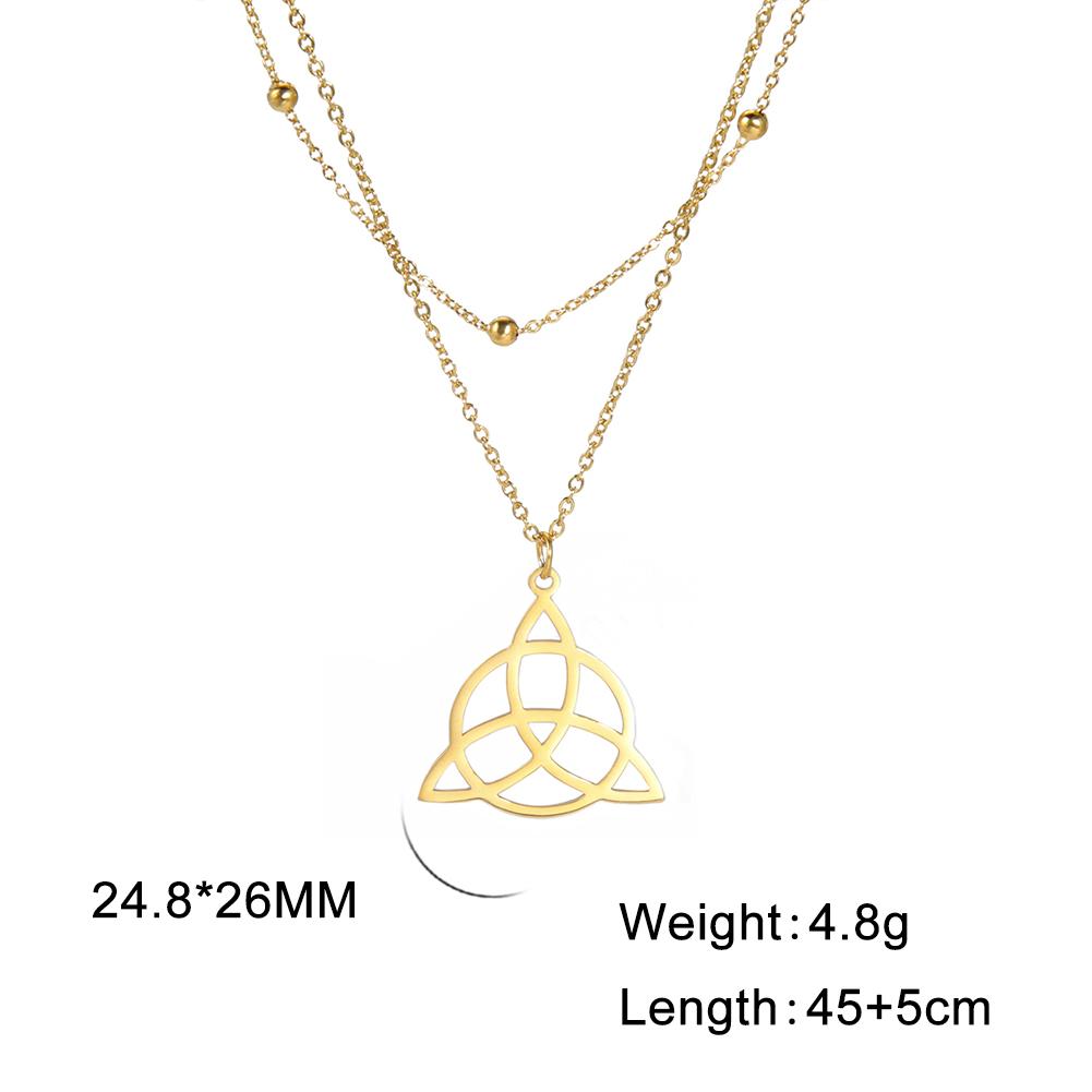 Lucktune Triquetra Witch Knot Pendant Necklace Stainless Steel Irish Celtics Knot Amulet for Women Couple Jewelry