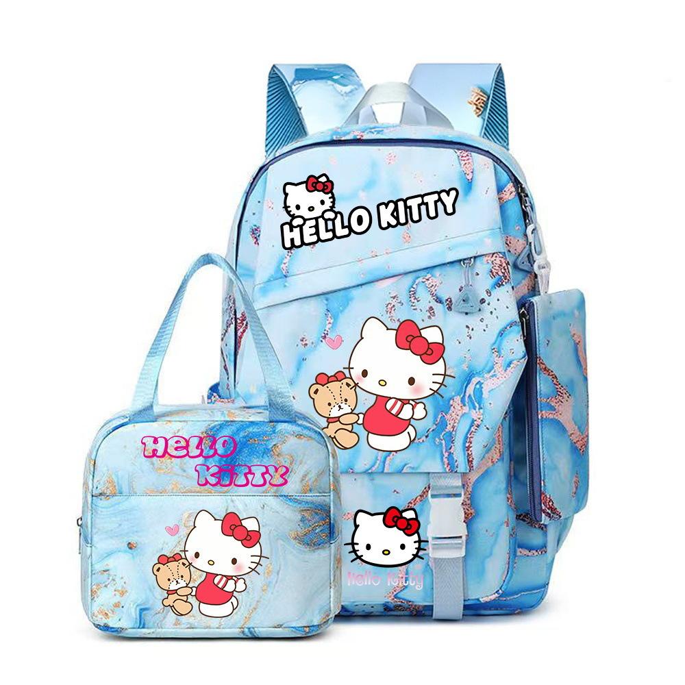 

Kt Cat Three-Piece Set, Primary School Student Large-Capacity Schoolbag, Lunch Bag, Pencil Bag, Outdoor Travel Bag. Three piece set