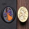Wax Seal Head Replacement Halloween Themed Brass Stamp Head, Pumpkin Ghost Witch Bat Engraved Hand Account Decoration Sealing for Envelope Journal