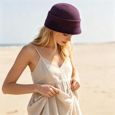 Sombrero de Azafata Ligero Transpirable Protección UV Sombrero de Paja Sombrero de Sol para Exteriores Playa Accesorio de Verano