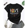 2025 Summer New Womens Round Neck Letter Printed T Shirt Love Needs No Words Top Summer Casual Women Tshirt Clothing