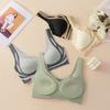 Color Block Seamless Bra Women Lifting Shaping Non-Wire No Cup Anti-Sagging Underwire Bra