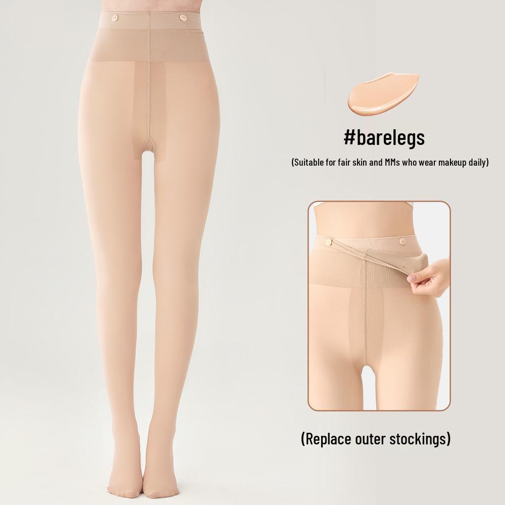 

Bonas Polka Dot Black Silk Velvet See-Through Leggings - Sexy Nude Look for Autumn & Winter Outer Tights Wearable/Replaceable