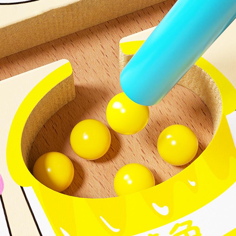 Montessori Magnetyczny Labirynt Gra Sortowanie Kolorów Zabawki dla Dzieci Trening Motoryki Małej Kontrola Długopisem Przesuwanie Koralików Zabawa Sensoryczna Zabawki Edukacyjne