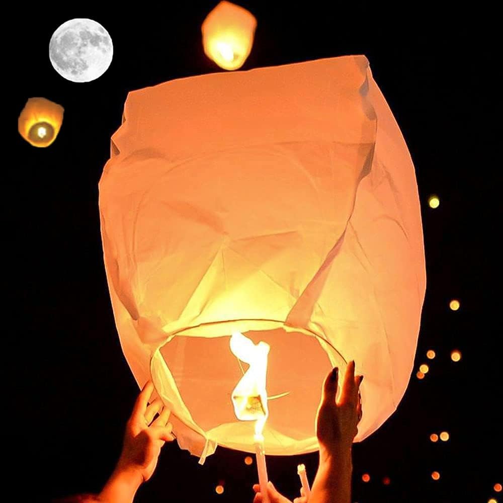 White 10 Packs Chinese Paper Lanterns Are Symbols of Traditional Culture (White 10)