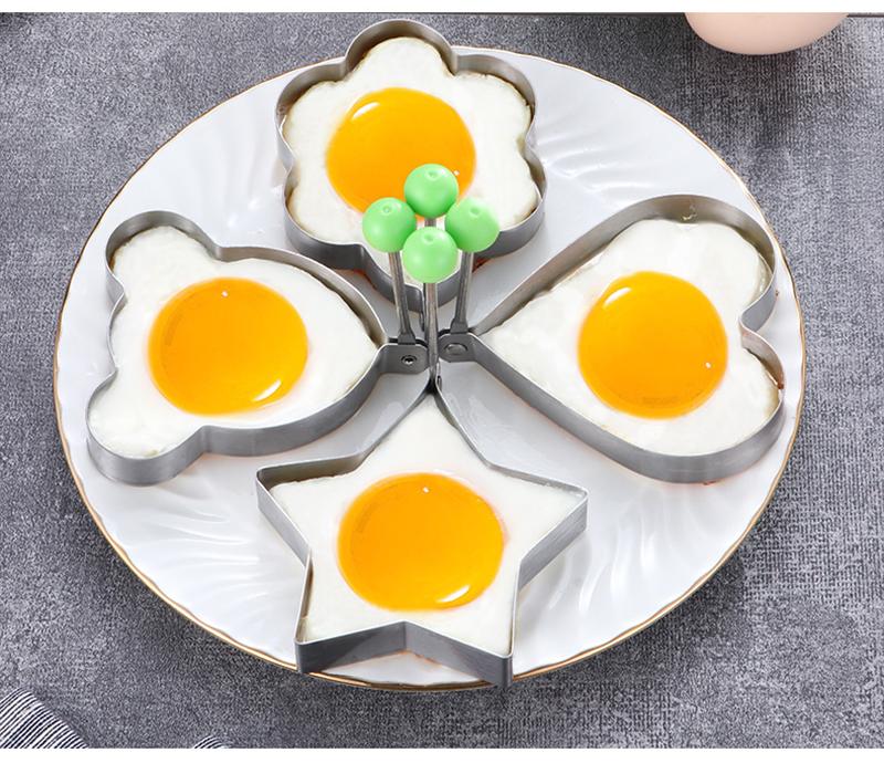 Stainless Steel 5Style Fried Egg Pancake Shaper Omelette Mold Mould Frying Egg Cooking Tools Kitchen Accessories Gadget Rings