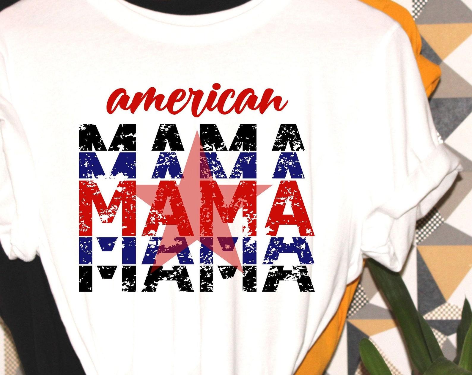 American Mama, patriotic shirt, Made in USA, patriotic gift tshirt, fun holiday tshirt S