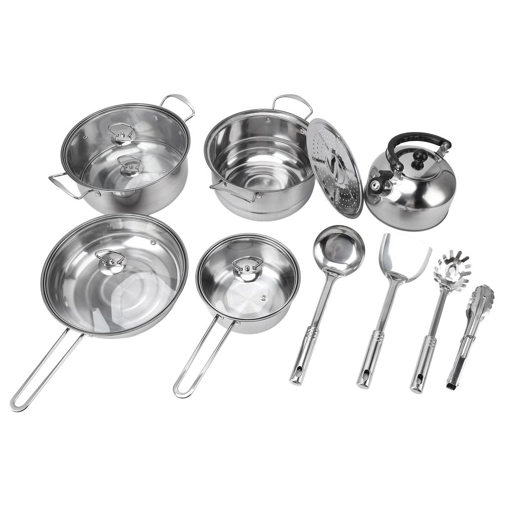 Cookware Set Stainless Steel Rustproof Stick Proof Thickened Pots Pans Set for Home Kitchen Restaura