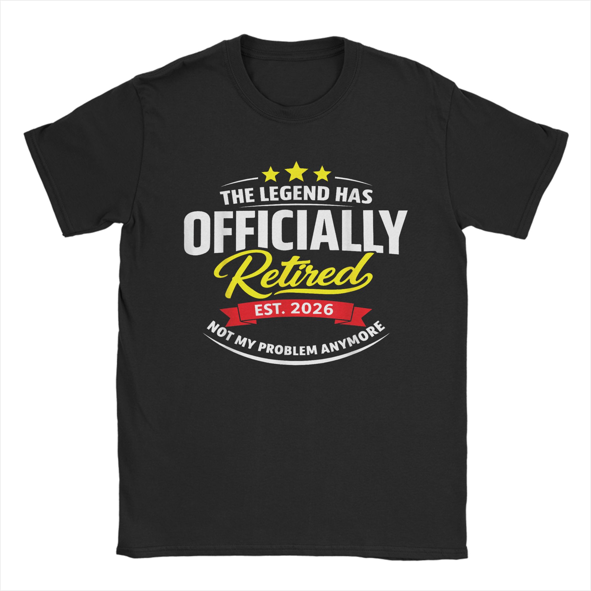 

Retired Since Happy RetireUnisext Life T Shirt for Unisex Cotton Fun TShirts Round Neck Tee Short Sleeve Tops Plus Size S