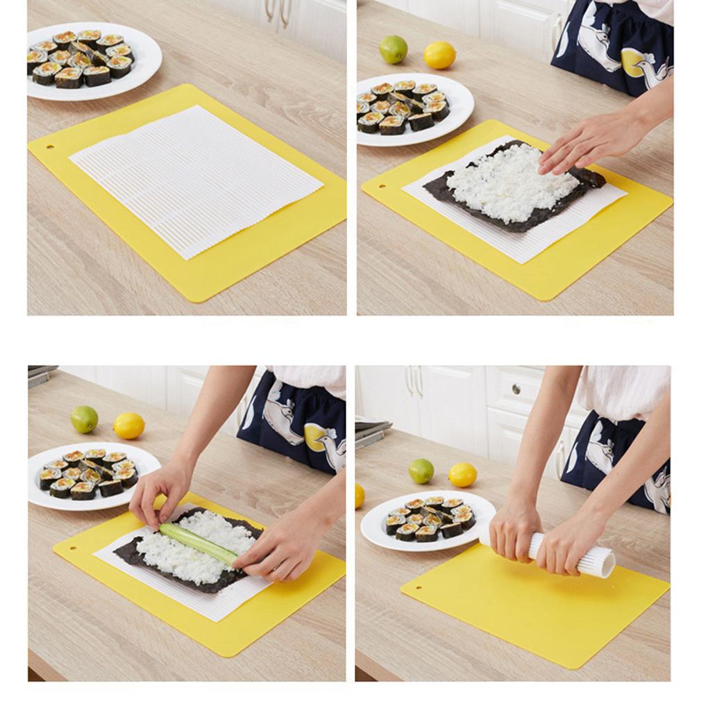 DIY Sushi Roller Mats Washable Reusable Rice Ball Roll Mold Mat Japanese Food Meat Rolling Cushion Pad Kitchen Accessories