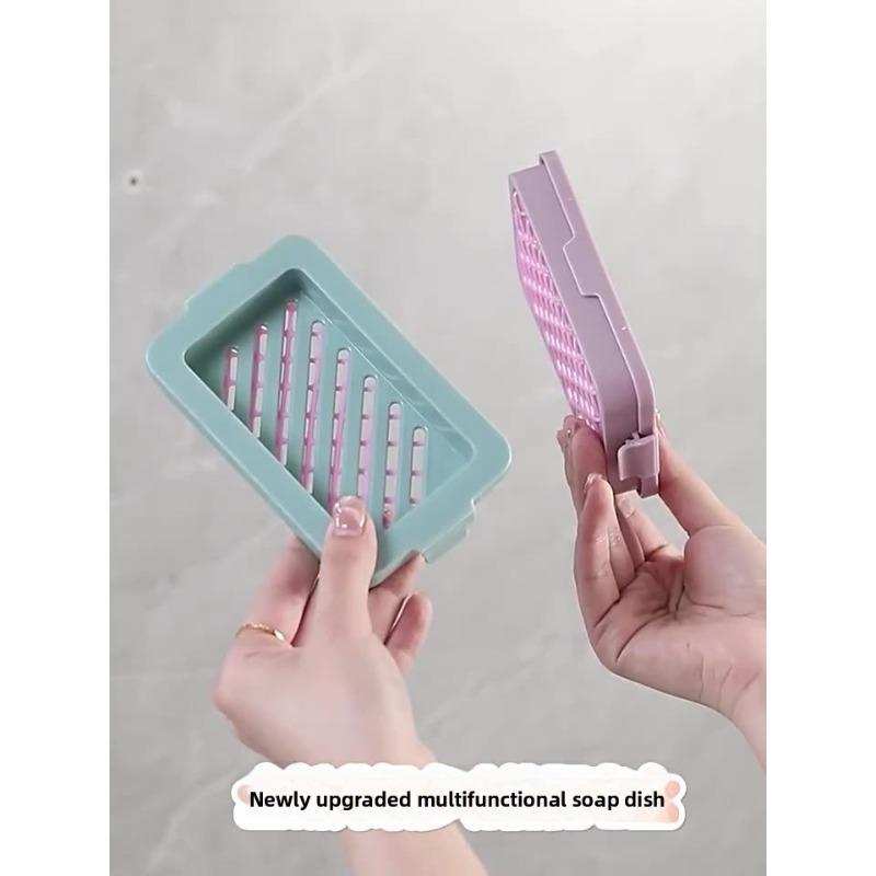 

High-elastic Mesh Soap Multifunctional Laundry Hand-free Foaming Household Non-slip Draining Soap Storage Box небесно-голубой