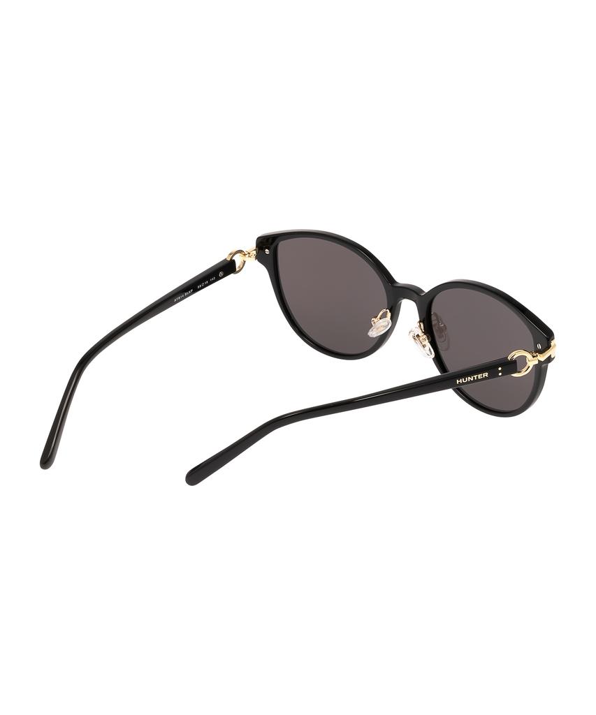 Heonteoaiweeo [Woman] Front & Temple Jewelry Connect Sunglasses - Black Polarized Htb14