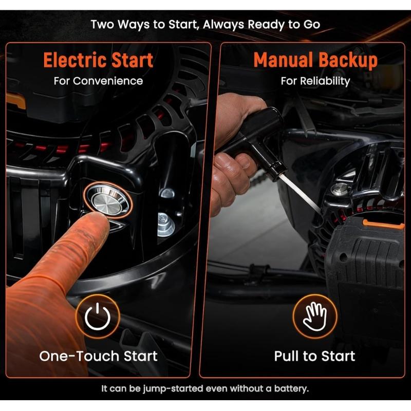 Electric Starter Kit with Slide-In Battery Mount, Push-Button Starting and Manual Pull-Start Function for 168F 170F GX160 GX200