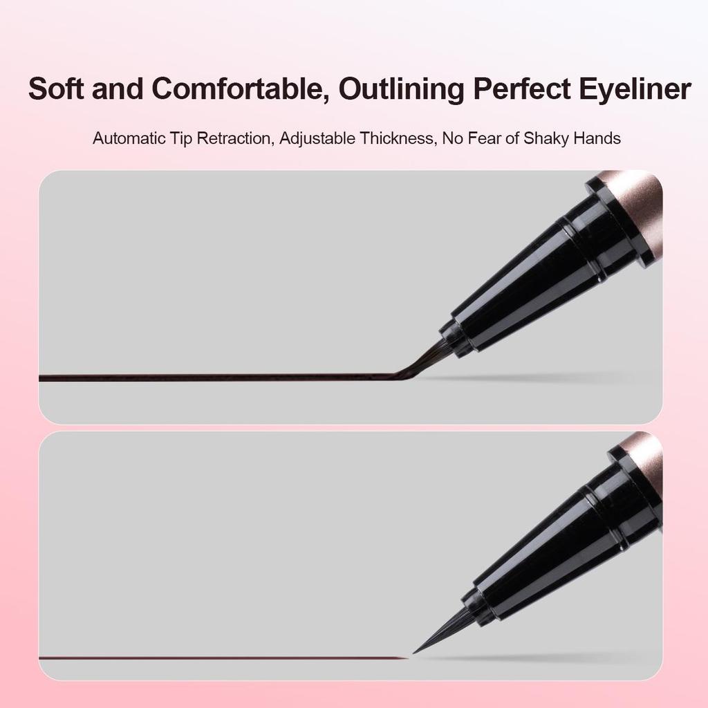 Liquid Eyeliner Pencil Adai Flower Makeup Cosmetics Black Brown 24 H Waterproof Relief Design