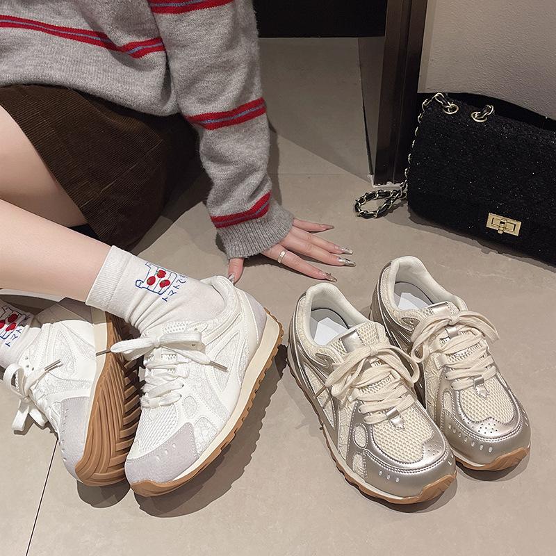 Chaussures plateforme dad pour femmes 2025 été nouvelles ballerines chaussures de sport décontractées à semelle souple chaussures Dexun chaussures Forrest Gump