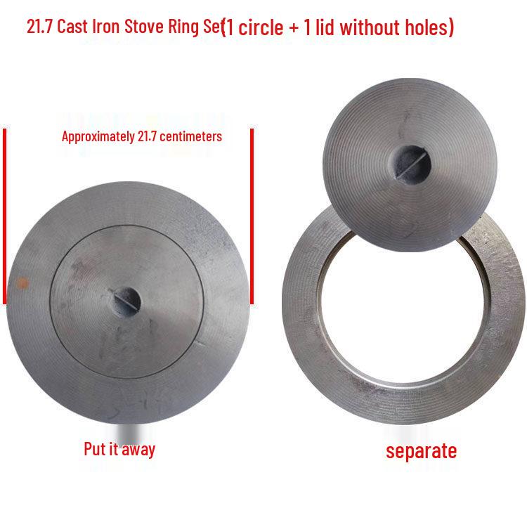 Cast Iron Firewood Stove Ring & Lid: Thickened Rustic Pot and Fire Pit Accessories