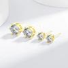 5-9MM Moissanite Earring 925 Silver Plated with White Gold Stud Earrings For Women Jewelry
