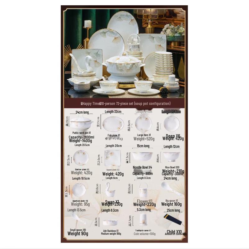 Zebian Happy Time Jingdezhen Ceramic Dinnerware Set
