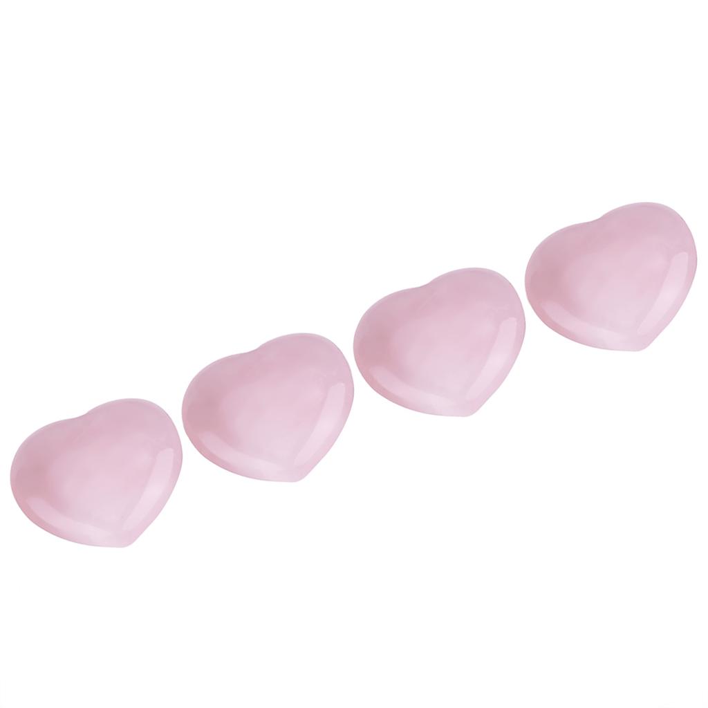 4 Pieces Quartz Hrt Shape Carved Decoration Romantic Stone Suitable for Expressing Love for Lovers